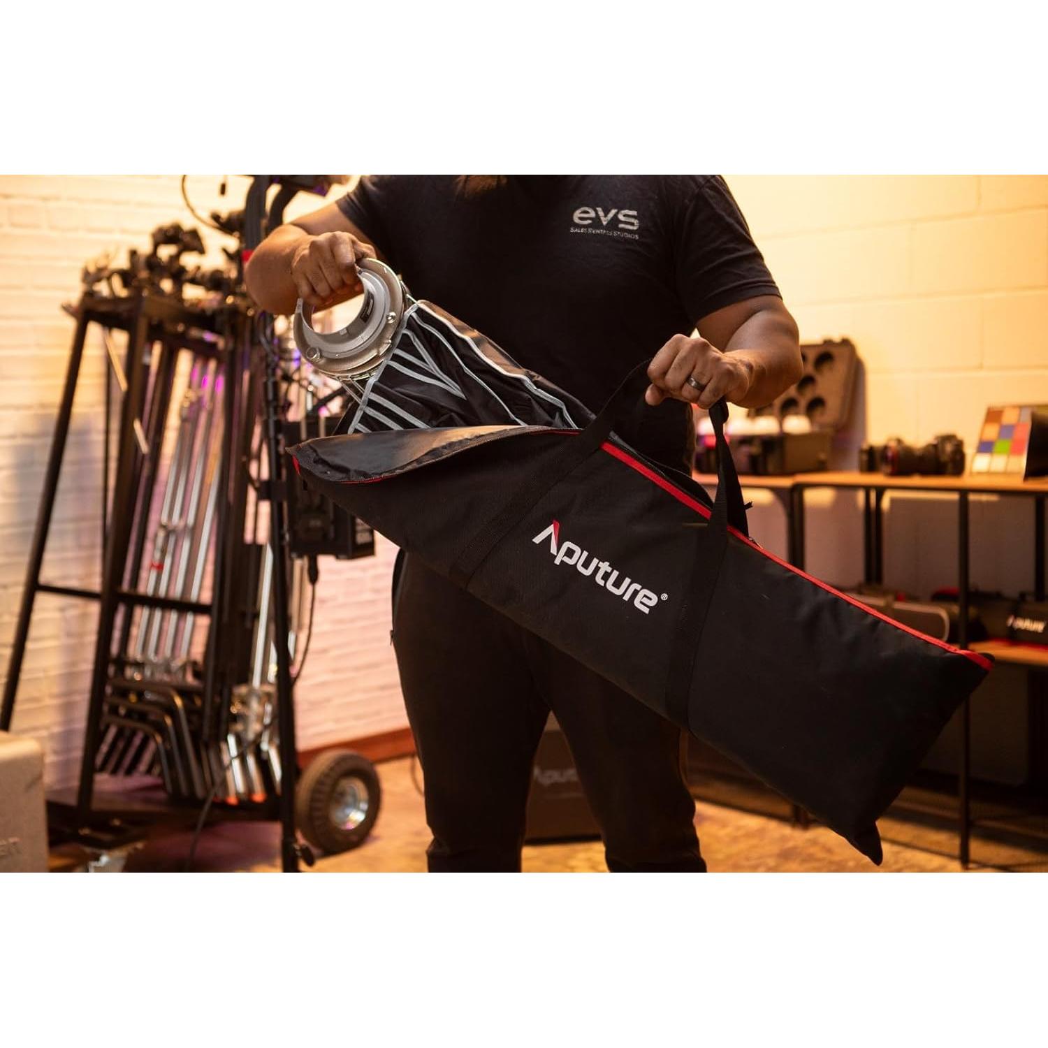 Aputure Light Dome III Studio Reflector Softbox with All-New Quick-Folding Design Bowens Mount with Diffuser Honeycomb Grid Gel Holder Carry Bag- 3ft (90cm) Quick-Setup Softbox