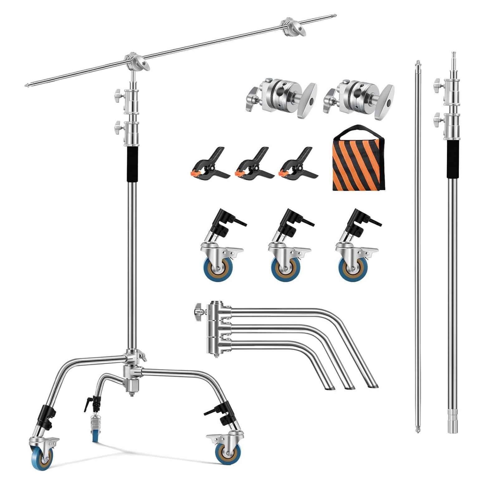 Soporte de Luz Ajustable Soonpho C-Stand 3.3m con Ruedas