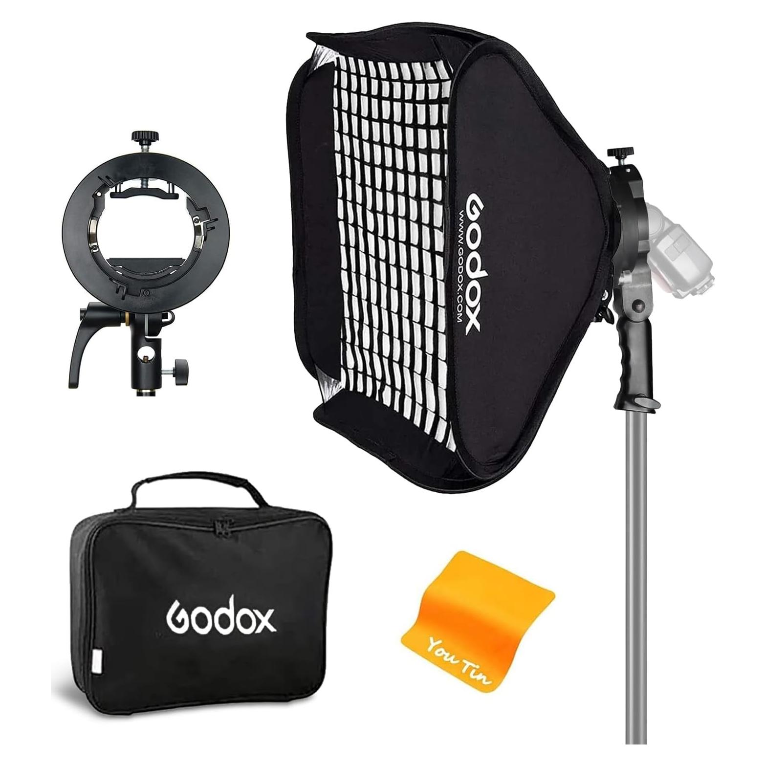 Godox Softbox 81x81 cm con Rejilla y Soporte Tipo S para Flash