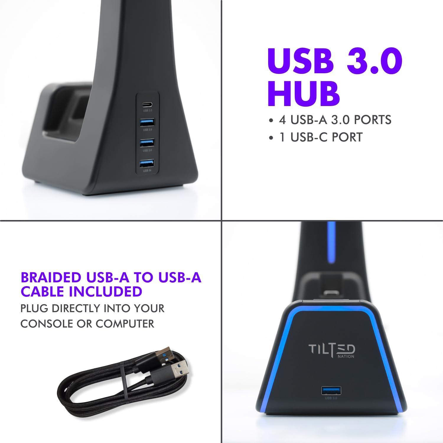 Soporte 3 en 1 Tilted Nation para PS5 y Xbox - Carga y RGB
