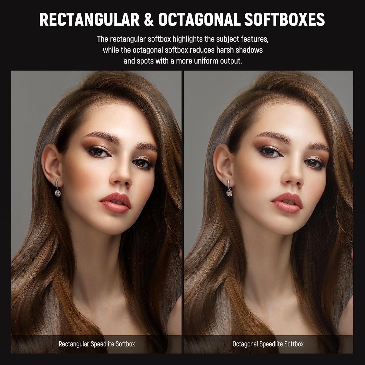 Softbox Plegable NEEWER 2 Pack 15cm Octagonal y 15x12.5cm Rectangular