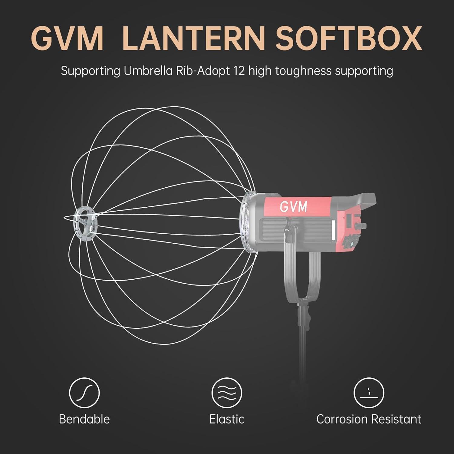 Softbox de Linterna GVM 66cm Compatible con Montaje Bowens