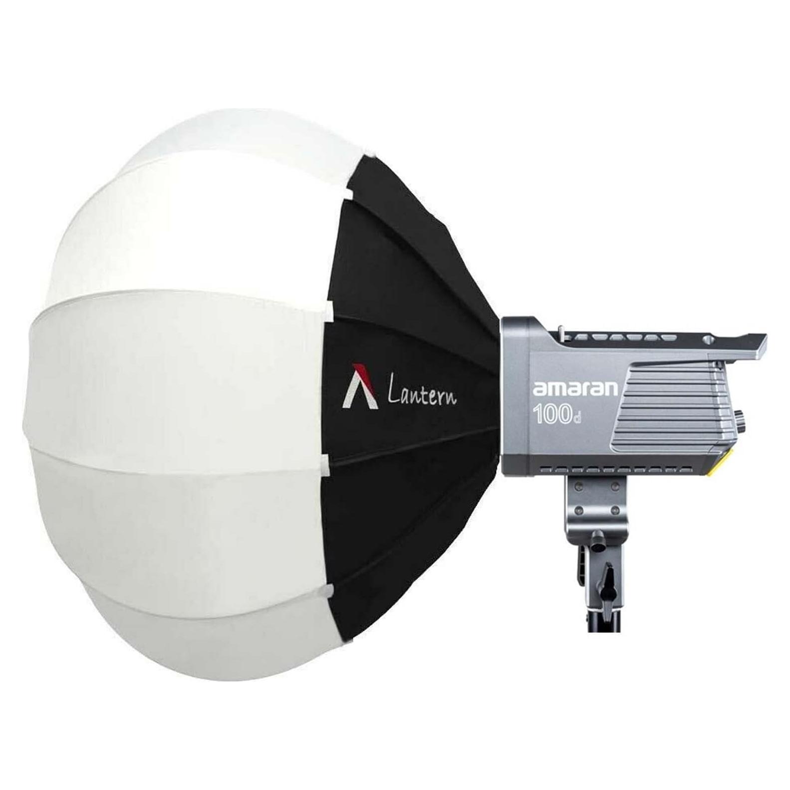 Aputure Amaran 100D S with Aputure Lantern 65cm Softbox Kit,130W LED Video Light,5600K CRI+95 with Bowens Mount for Photography,YouTube Films