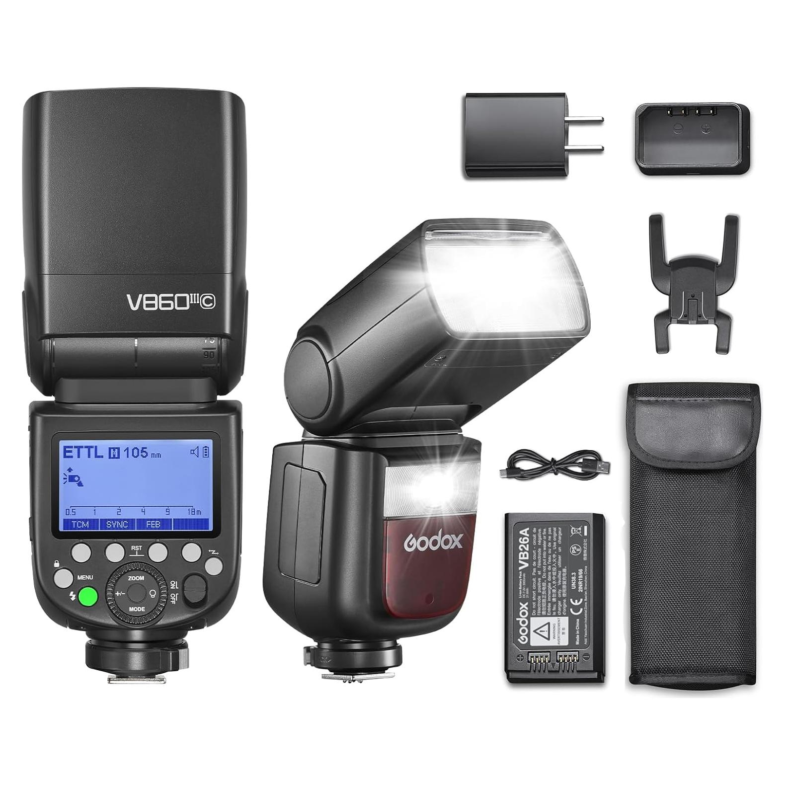 Flash Godox V860III-C TTL para Canon 76Ws Inalámbrico 2.4G