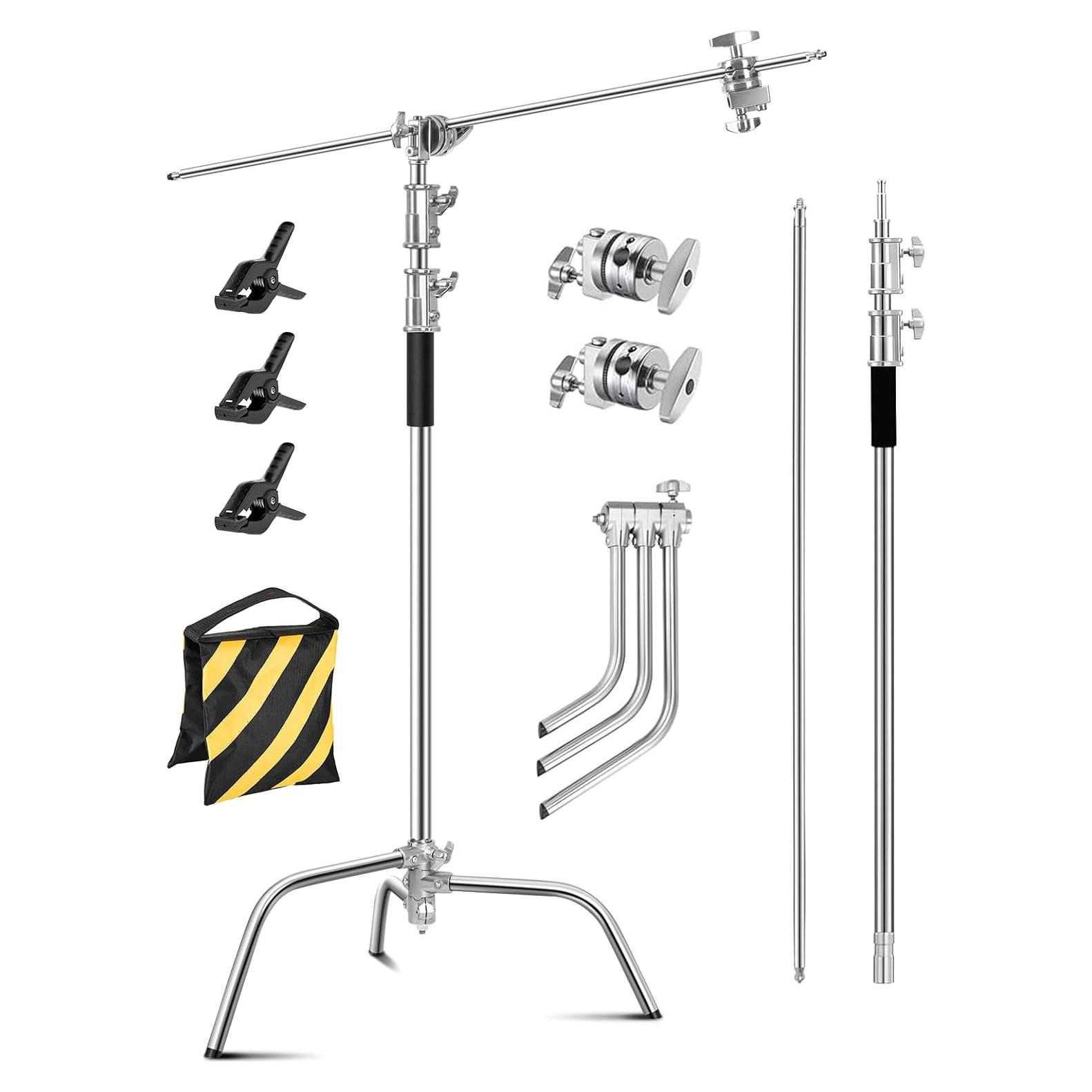 C-Stand Fotografía SAVWAY 320CM Acero Inoxidable Brazo Extensible