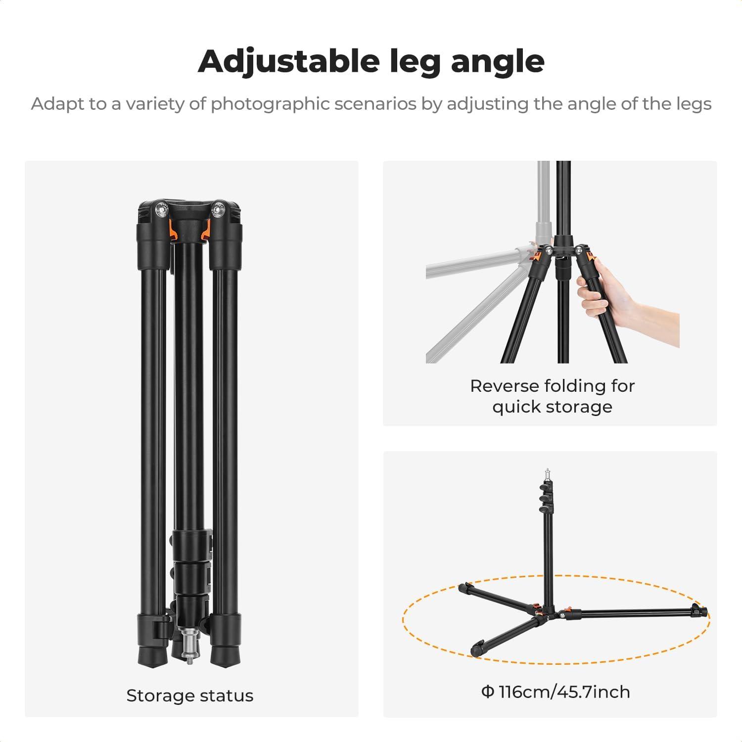 Trípode de Aluminio K&F Concept 2M Ajustable para Fotografía