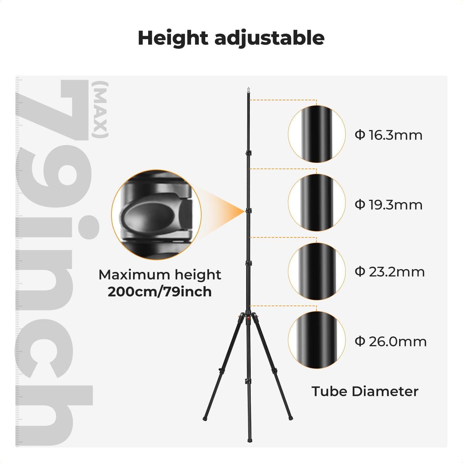 Trípode de Aluminio K&F Concept 2M Ajustable para Fotografía