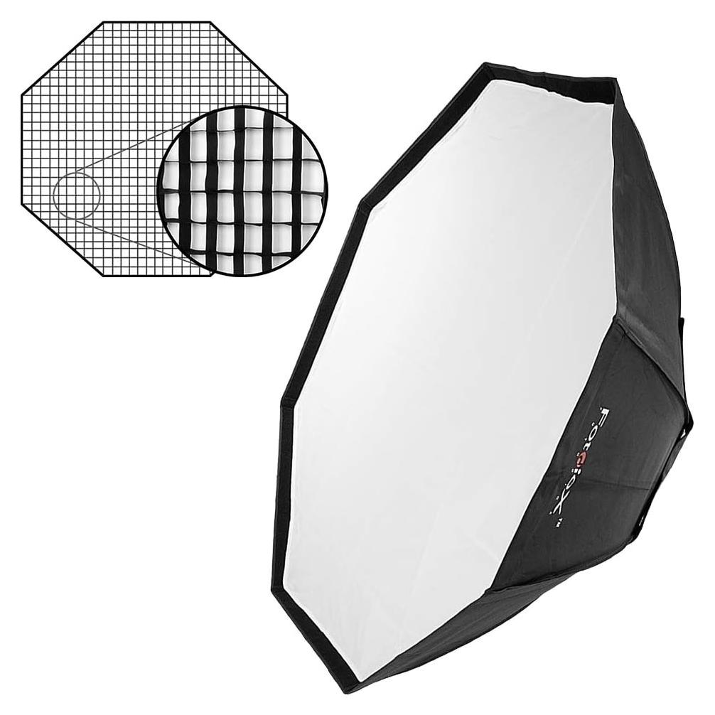Fotodiox Pro 48" Octagon Softbox PLUS Grid (Eggcrate) for Studio Strobe/Flash with Soft Diffuser and Dedicated Speedring, for Bowens Gemini Standard, Classica Powerpack, R Series, Rx Series, and Pro Series Strobe Flash Light, Soft box, Speed Ring