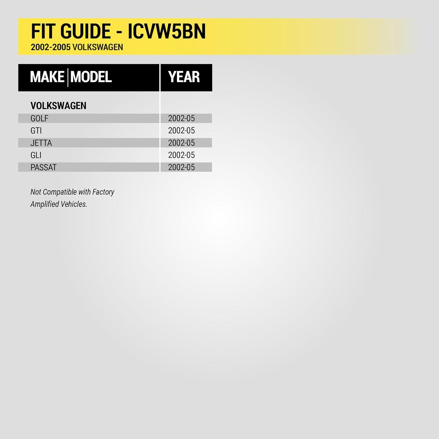 Kit Instalación Radio Doble DIN Scosche ICVW5BN para VW 2002-2005