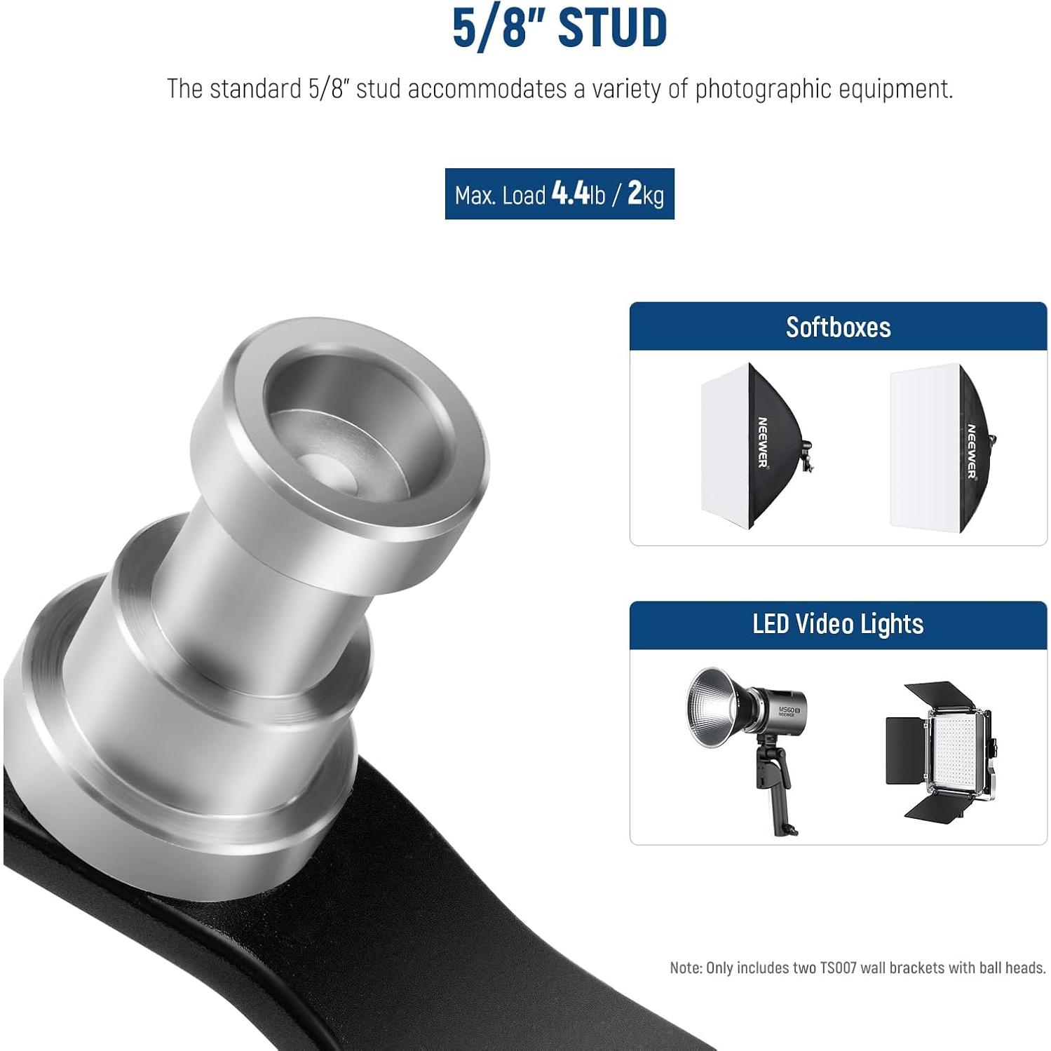 Soporte de Montaje en Pared y Techo NEEWER 2kg para Luz de Anillo