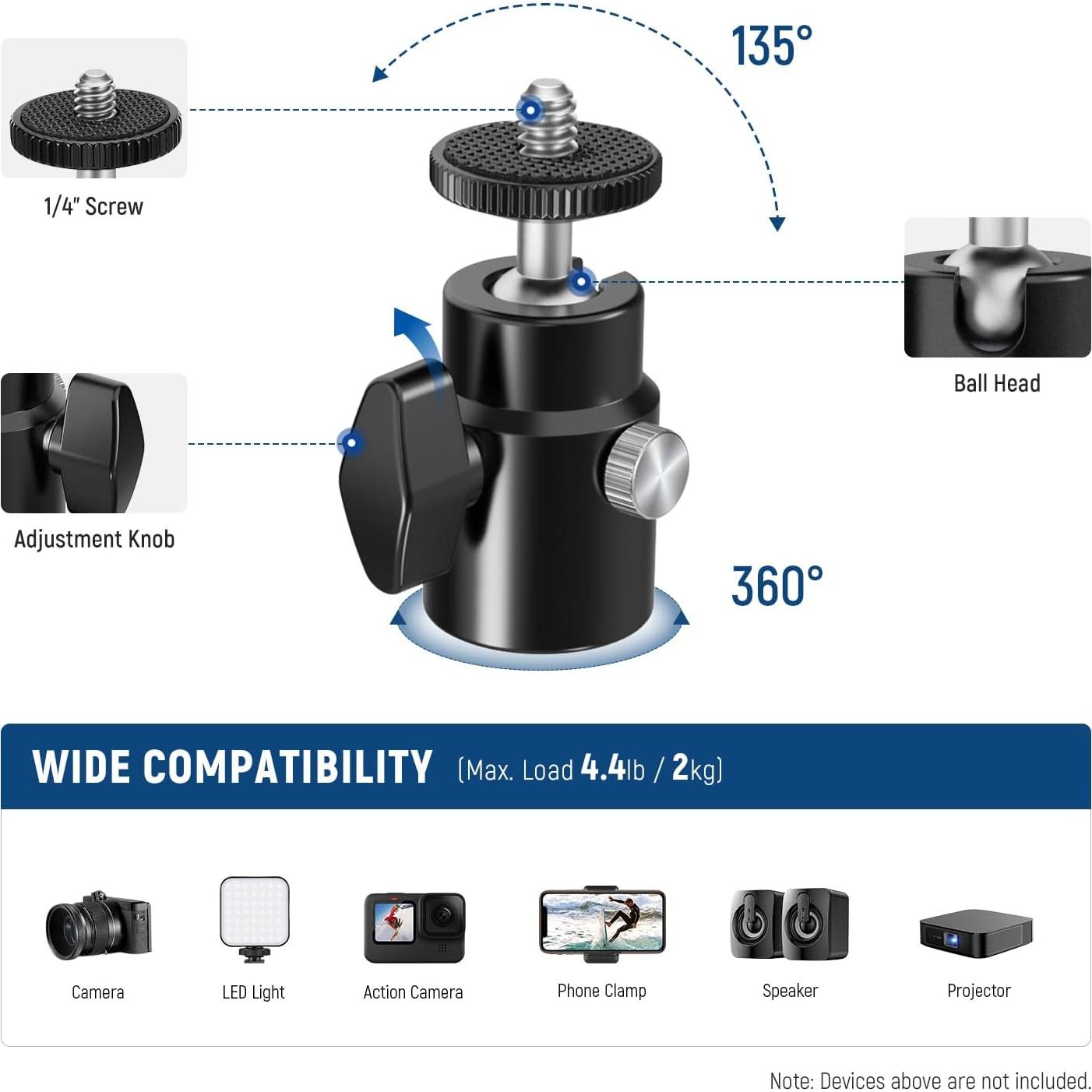 Soporte de Montaje en Pared y Techo NEEWER 2kg para Luz de Anillo