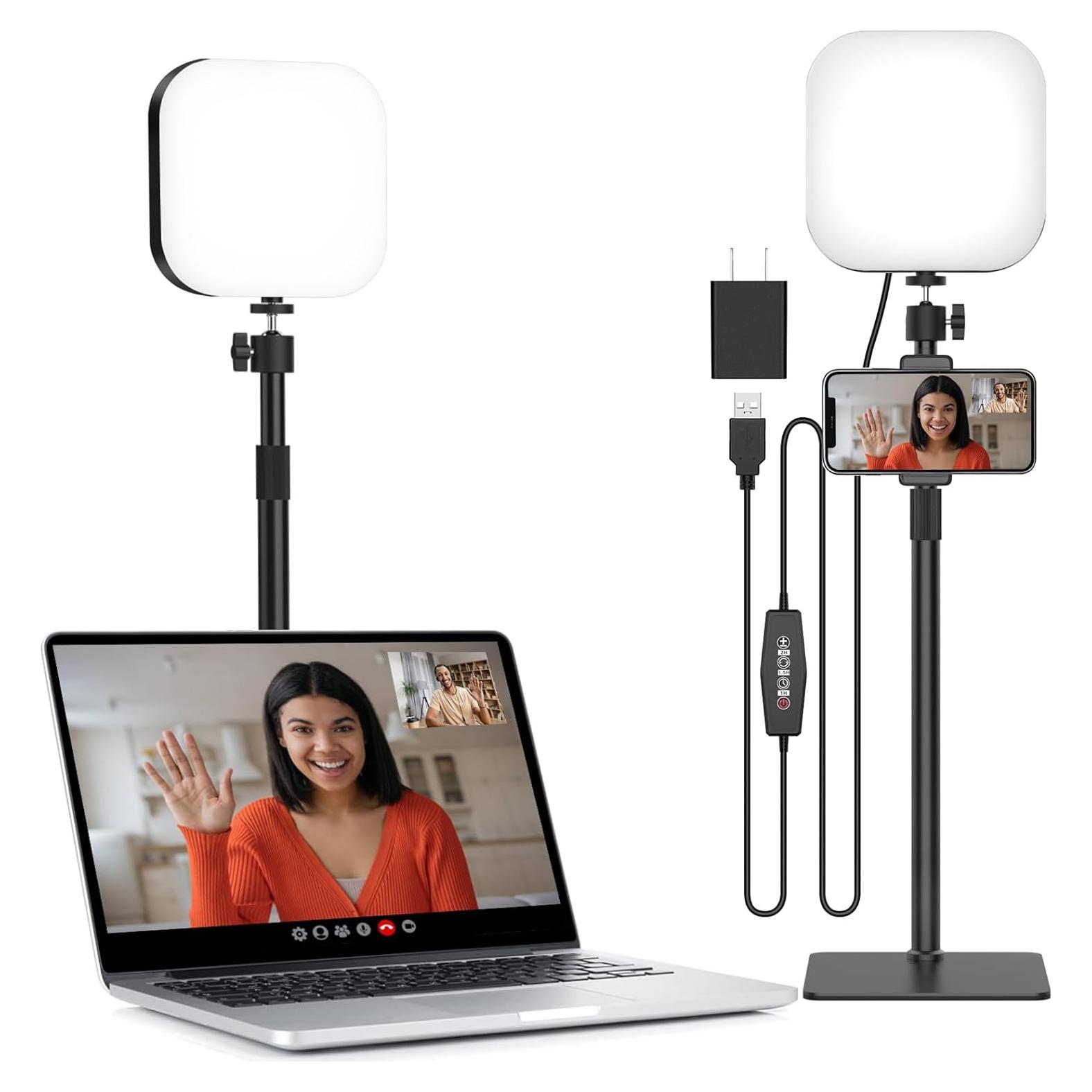 Luz de Video LED Mojimdo ZLC1801-BK para Videoconferencias