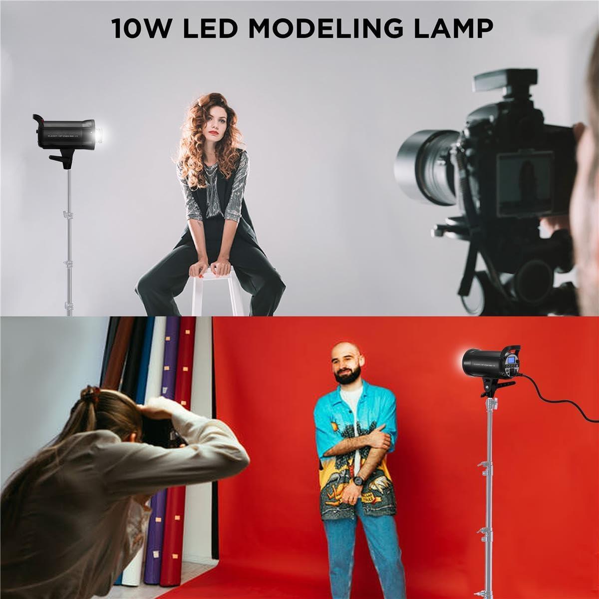Flashpoint Studio 300 II-V 300Ws R2 Monolight Strobe Flash with 10W LED Modeling Lamp, Bowens Mount Strobe Light for Photography, R2 2.4GHz Wireless Studio Light with 0.1-1.5s Max Recycle Time