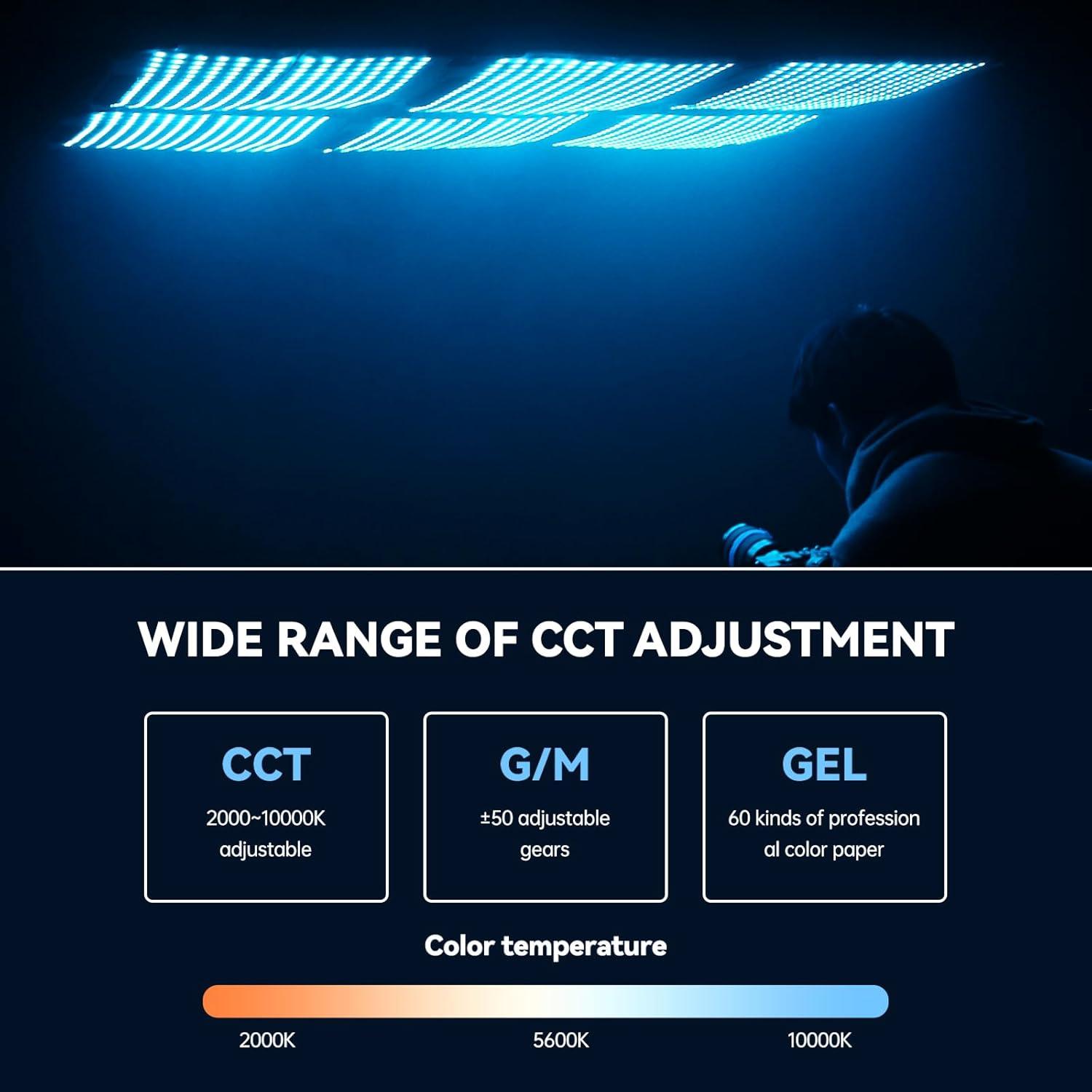 Luz de Video LED Flexible GVM B200C 200W RGB 2000K-10000K