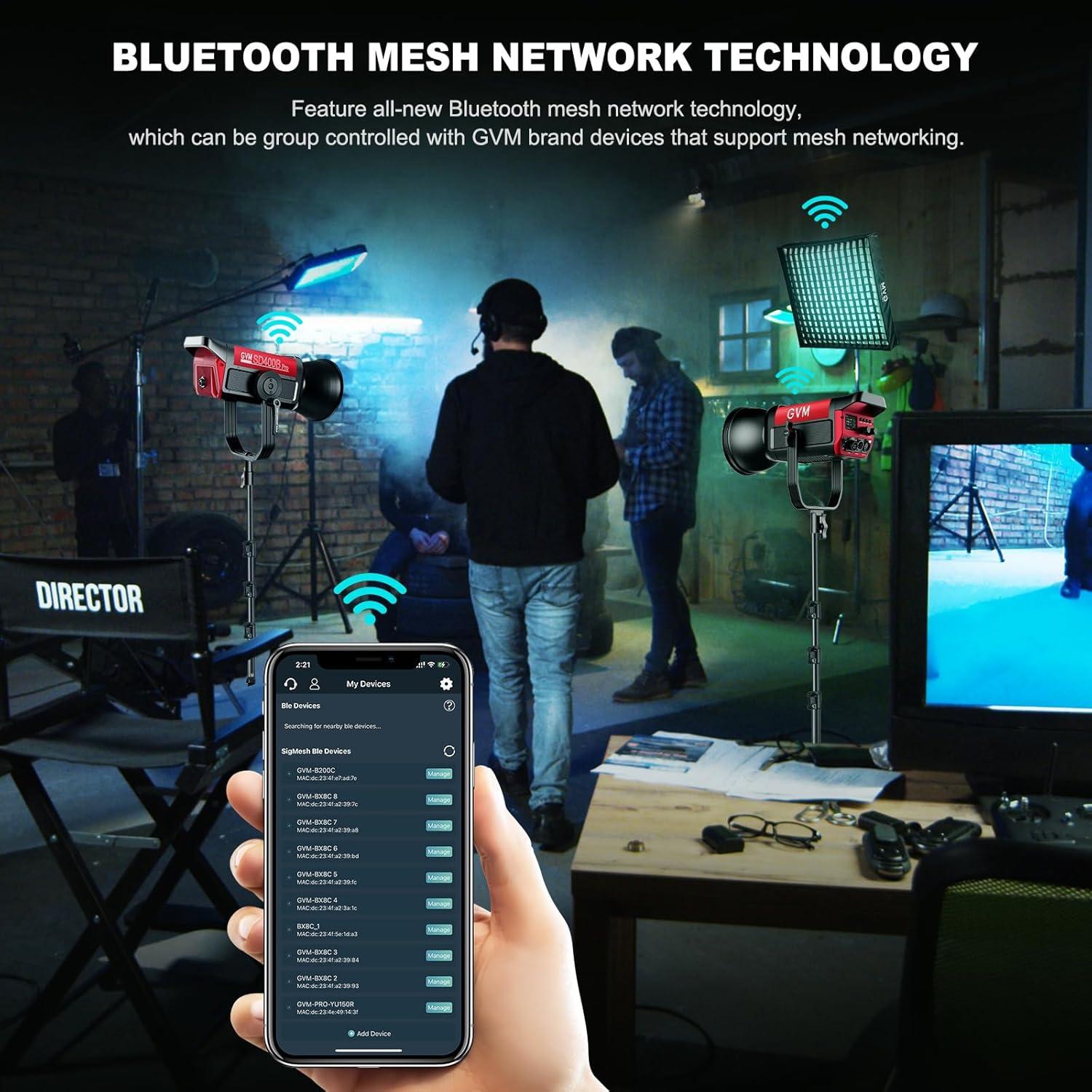 Luz de Video LED Flexible GVM B200C 200W RGB 2000K-10000K