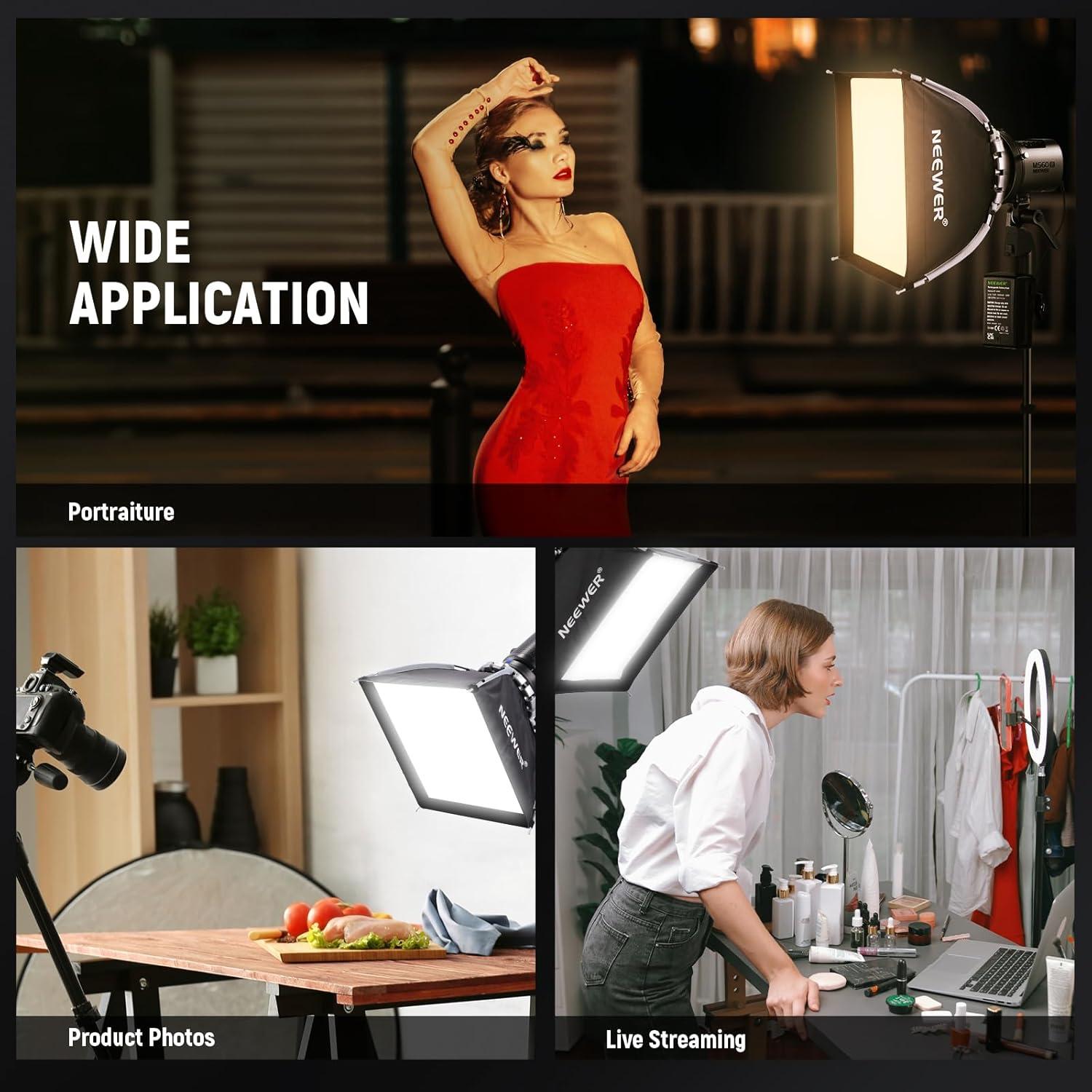 Caja Suave Plegable NEEWER 40x40cm con Difusores y Bolsa