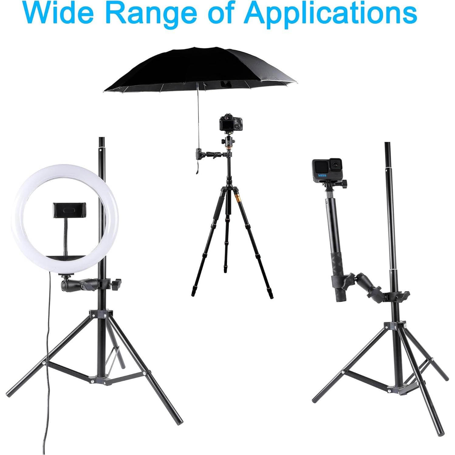 Soporte Doble Abrazadera PellKing para Monitor y Luz Estudio