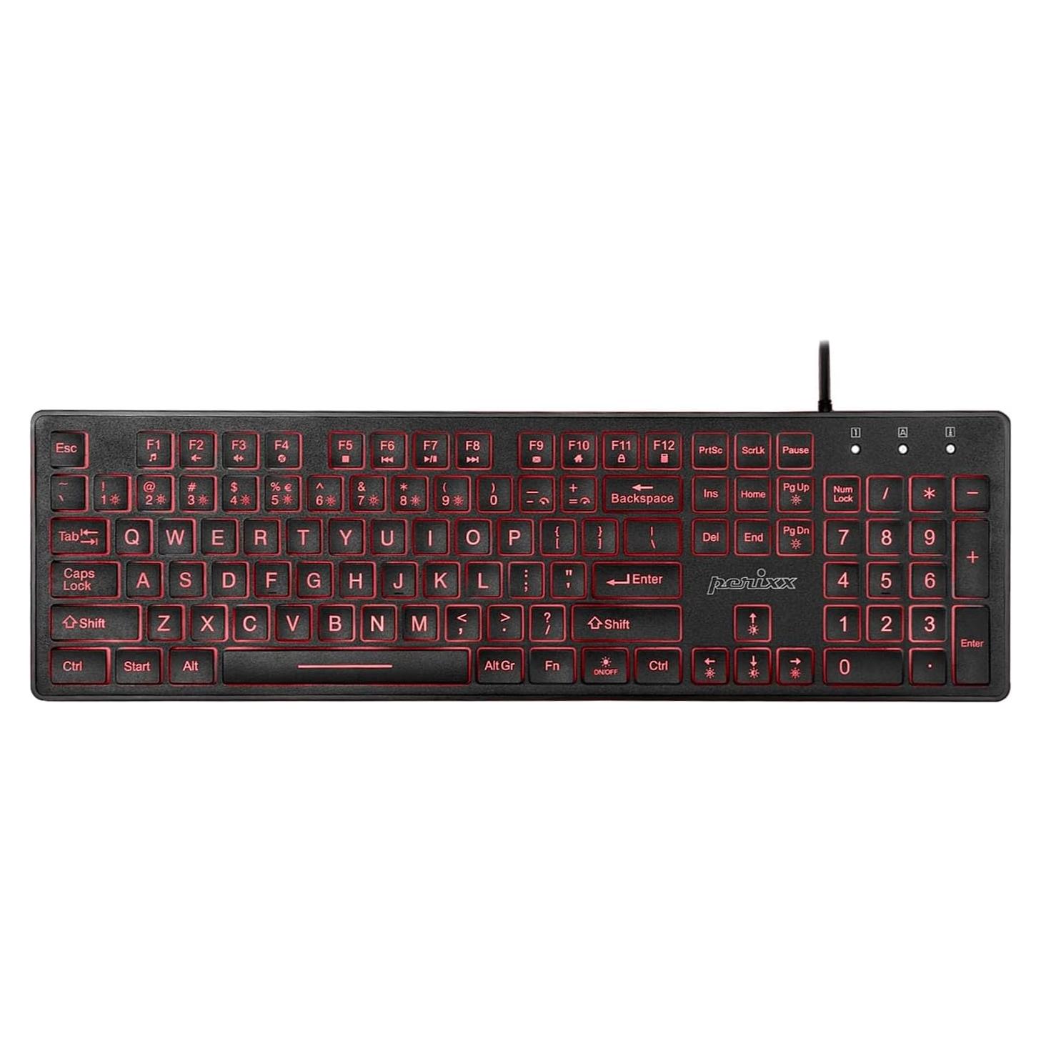 Teclado USB Retroiluminado Perixx PERIBOARD-317RGB - Teclas Chiclet