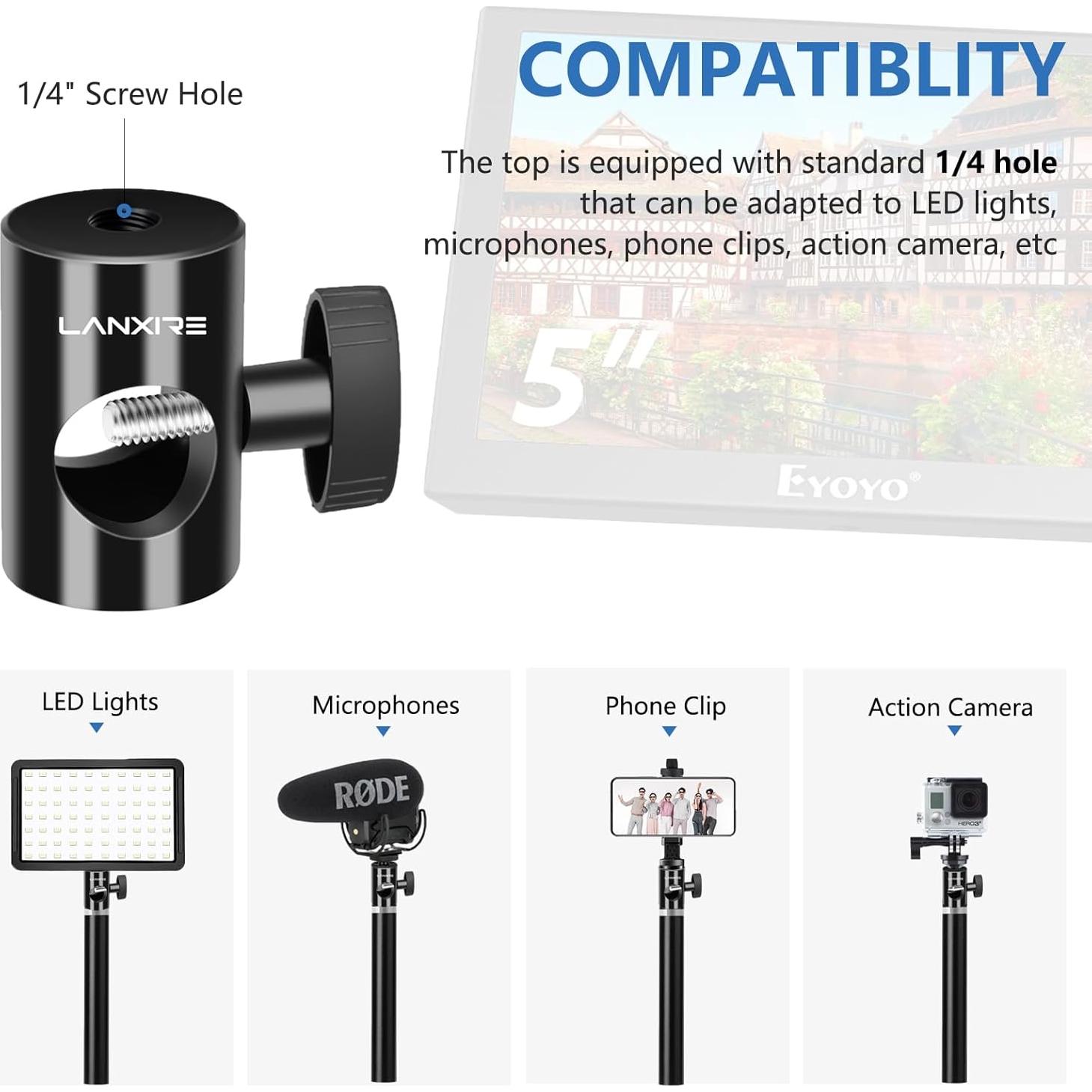 Adaptador Rápido Lanxire 2-Pack para Soporte de Luz 16mm