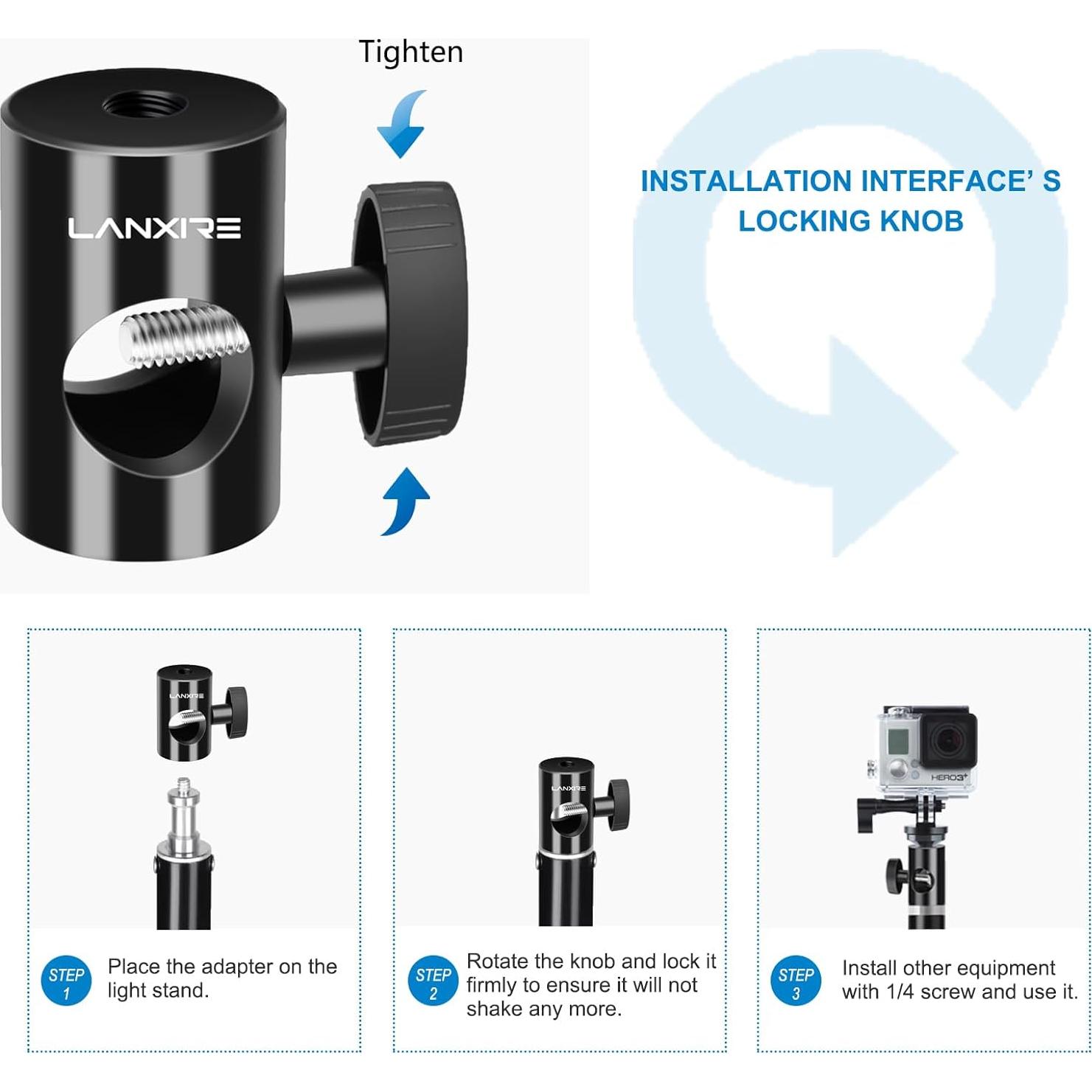 Adaptador Rápido Lanxire 2-Pack para Soporte de Luz 16mm