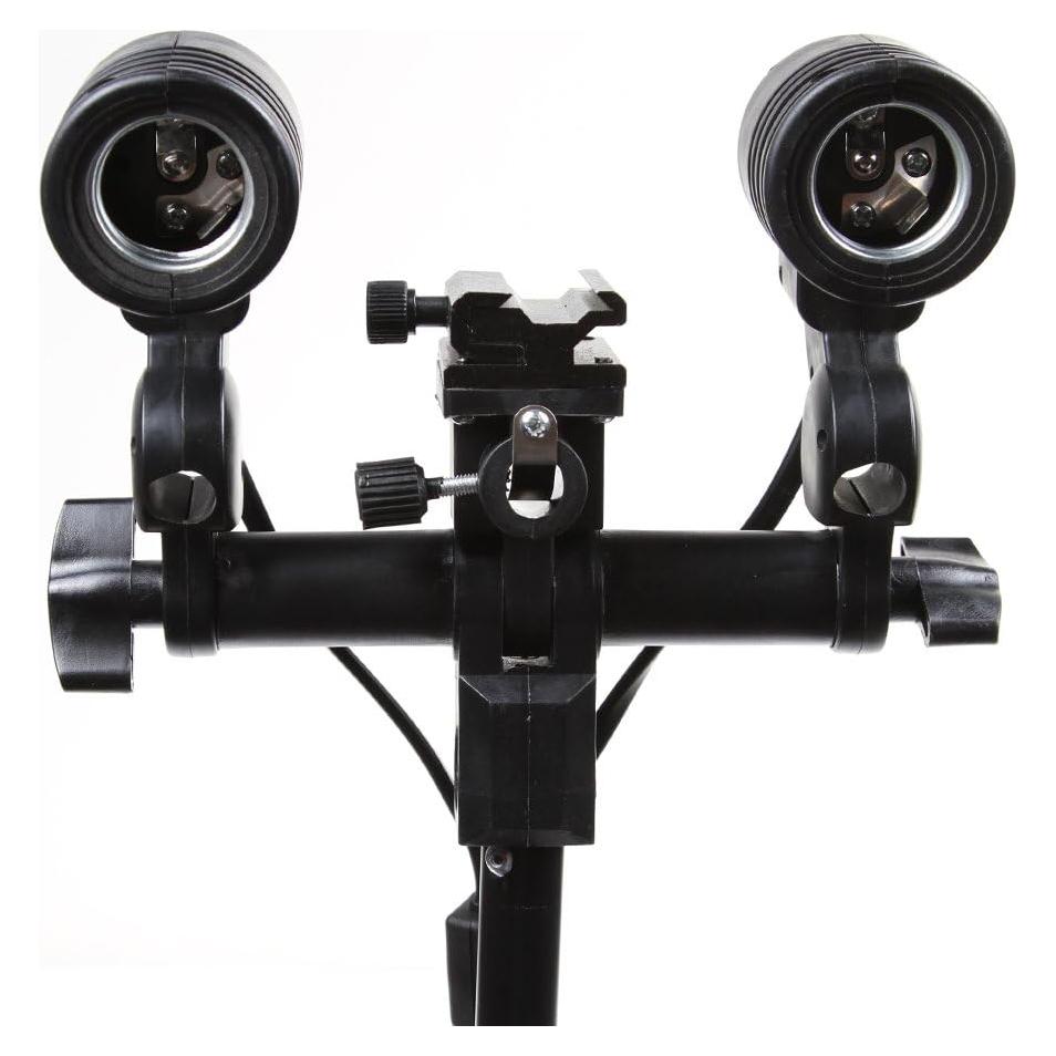 Soporte de Luz E27 con Paraguas y Doble Zócalo 150W