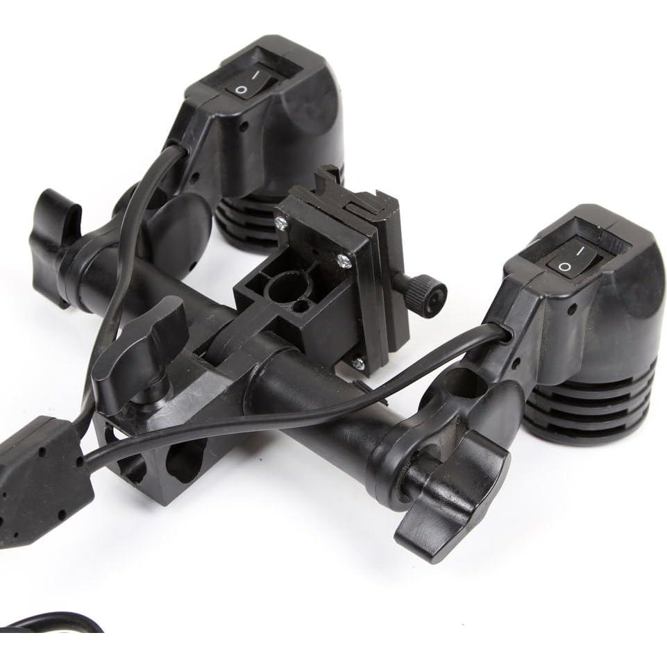 Soporte de Luz E27 con Paraguas y Doble Zócalo 150W