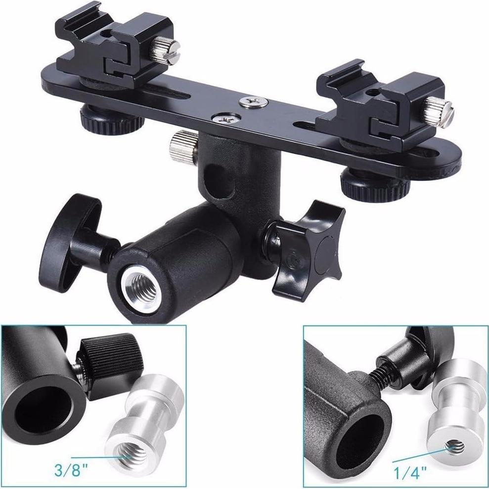 Soporte Doble Ajustable EXMAX E2 para Flash y Paraguas