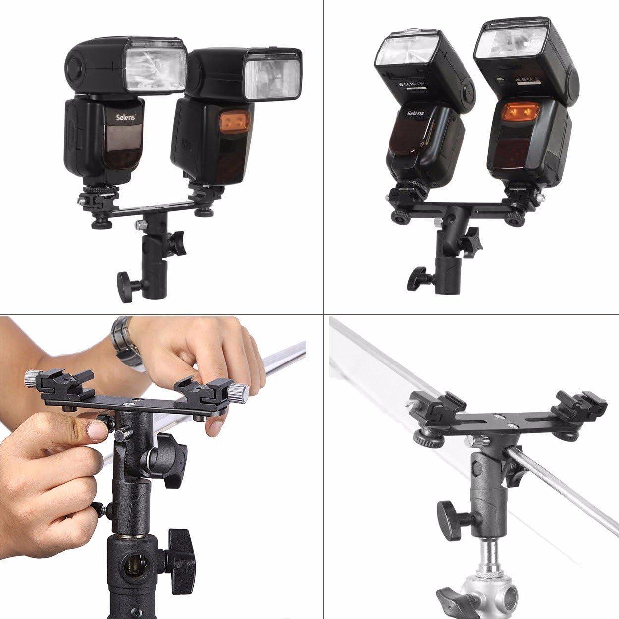 Soporte Doble Ajustable EXMAX E2 para Flash y Paraguas