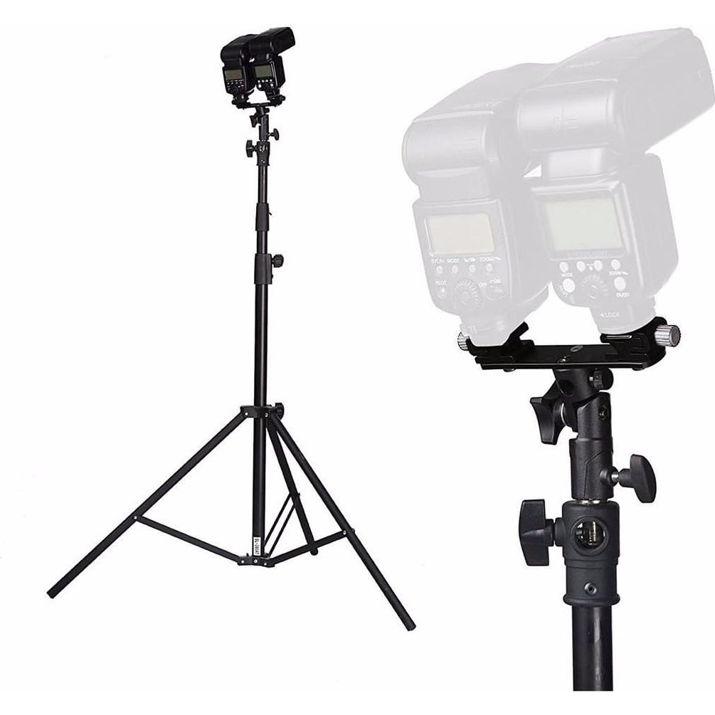 Soporte Doble Ajustable EXMAX E2 para Flash y Paraguas