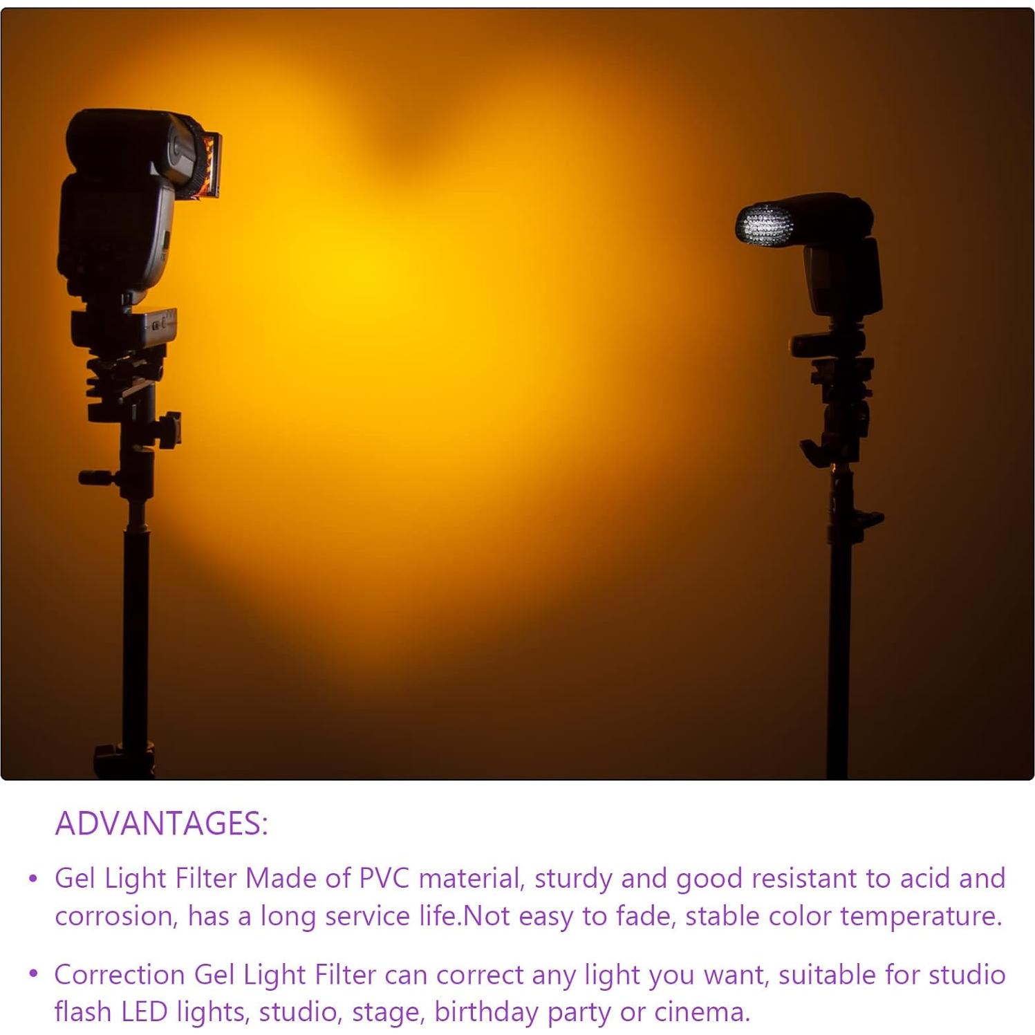 Filtro de Gel de Corrección DMiotech 4 Pcs PVC Naranja Mate