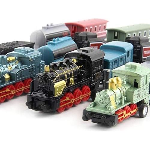 Juego de Tren de Vapor Exasinine - 4 Piezas con Locomotora y Vagones