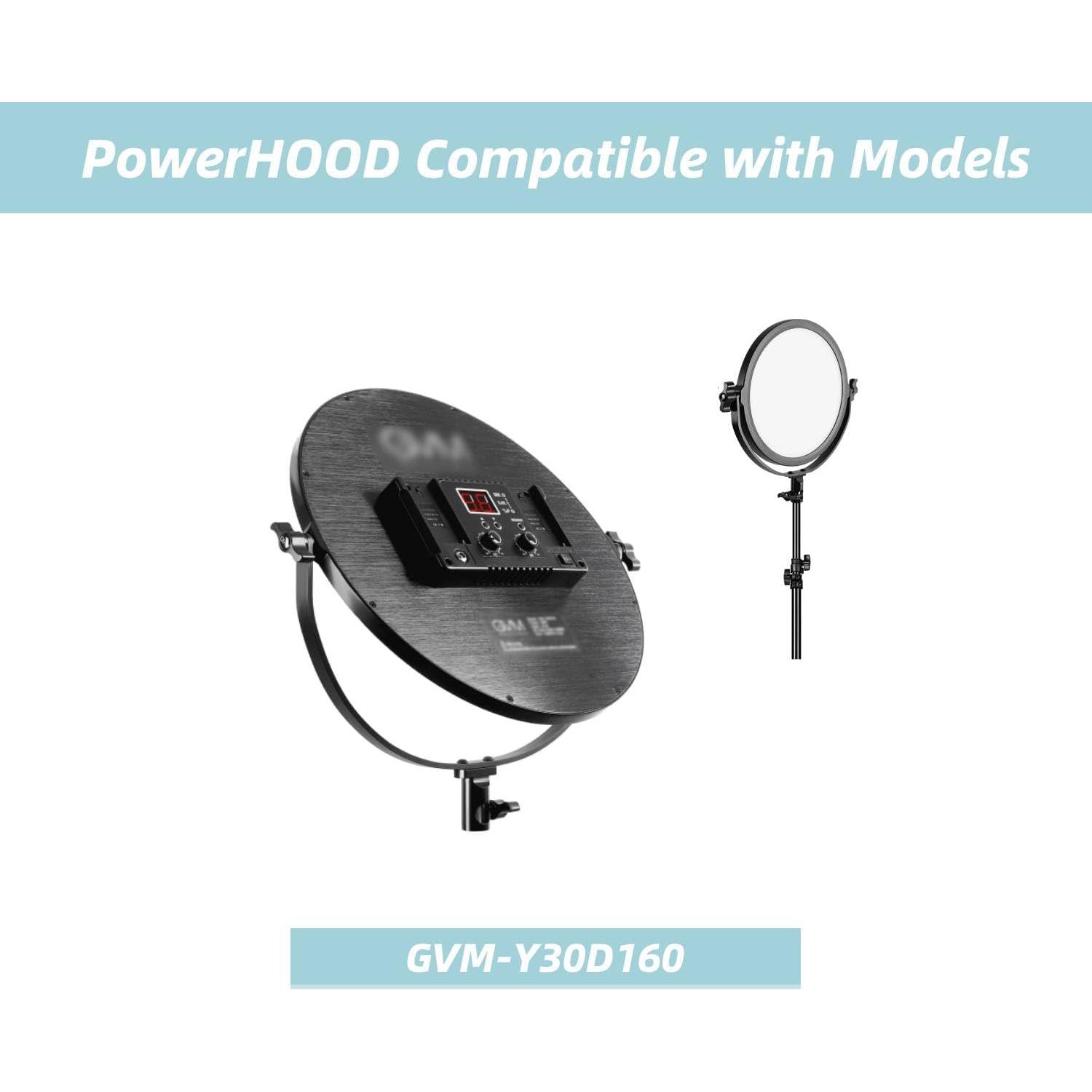 Adaptador AC/DC 15V PowerHOOD para GVM Luz de Clave 10"