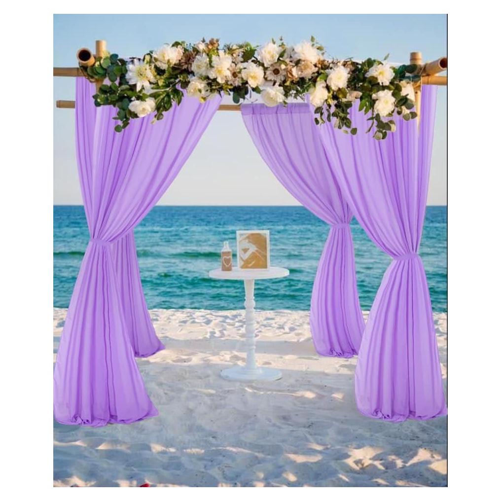 Tela Draping ShinyBeauty Lavanda 3 Paneles 6.1m para Boda