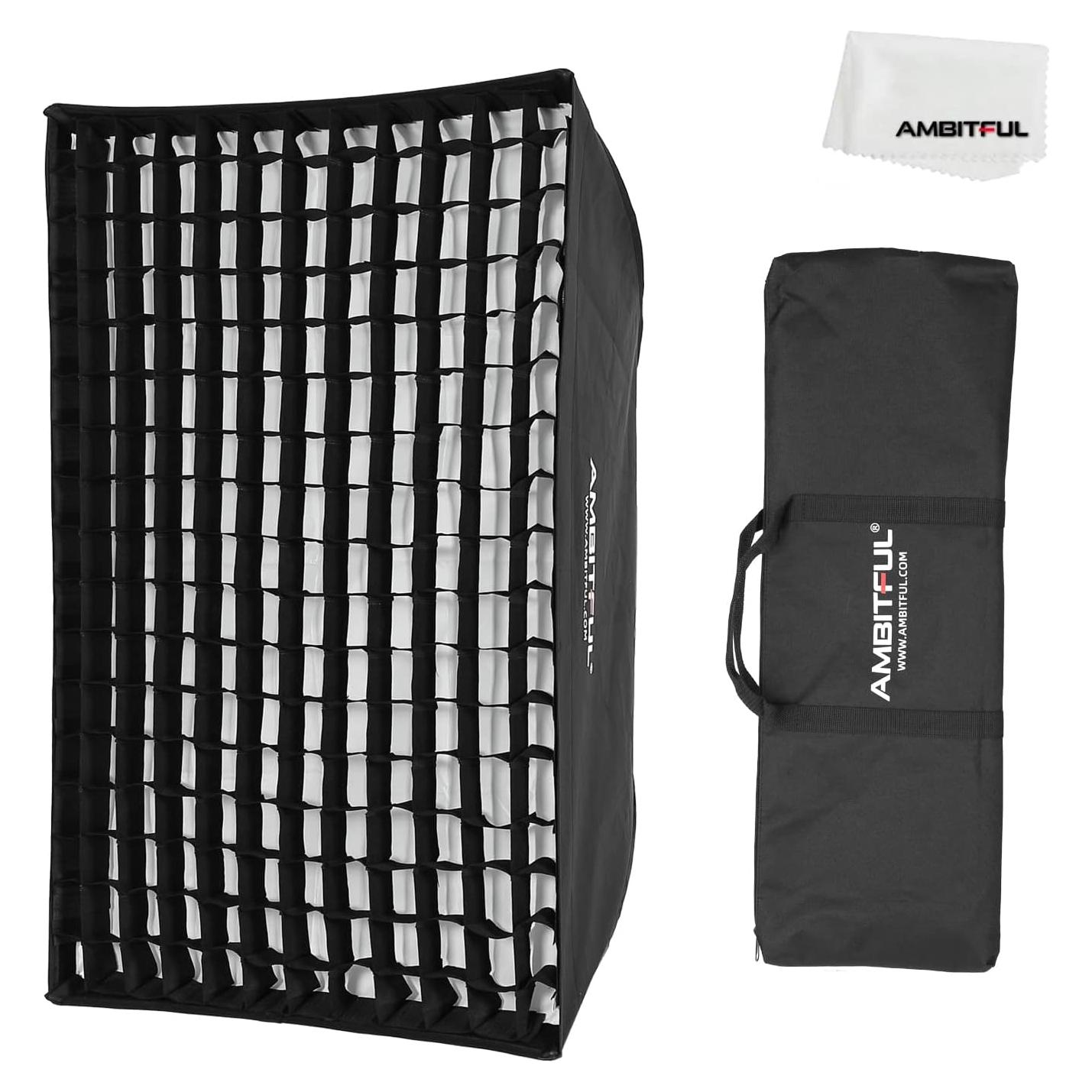 Softbox AMBITFUL 60x90cm con Wabengitter y Bolsa de Transporte