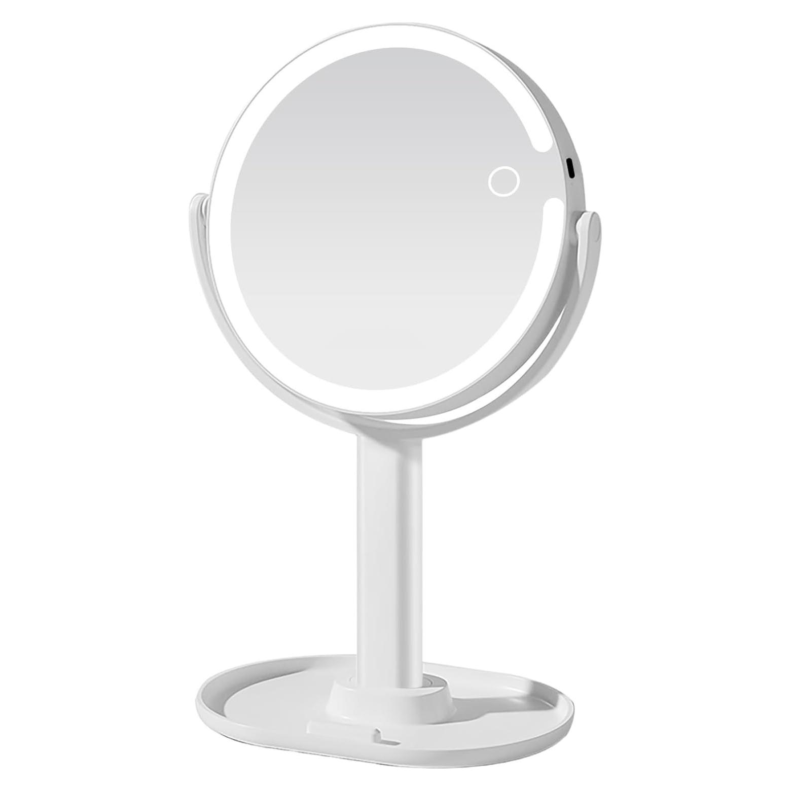 Espejo de Maquillaje Iluminado Genérico 1x/10X Blanco