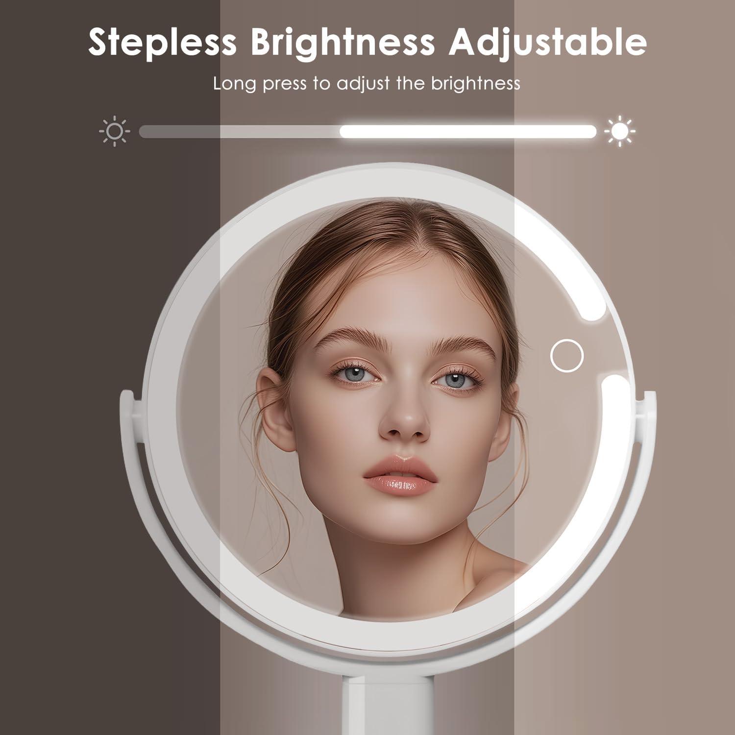 Espejo de Maquillaje Iluminado Genérico 1x/10X Blanco