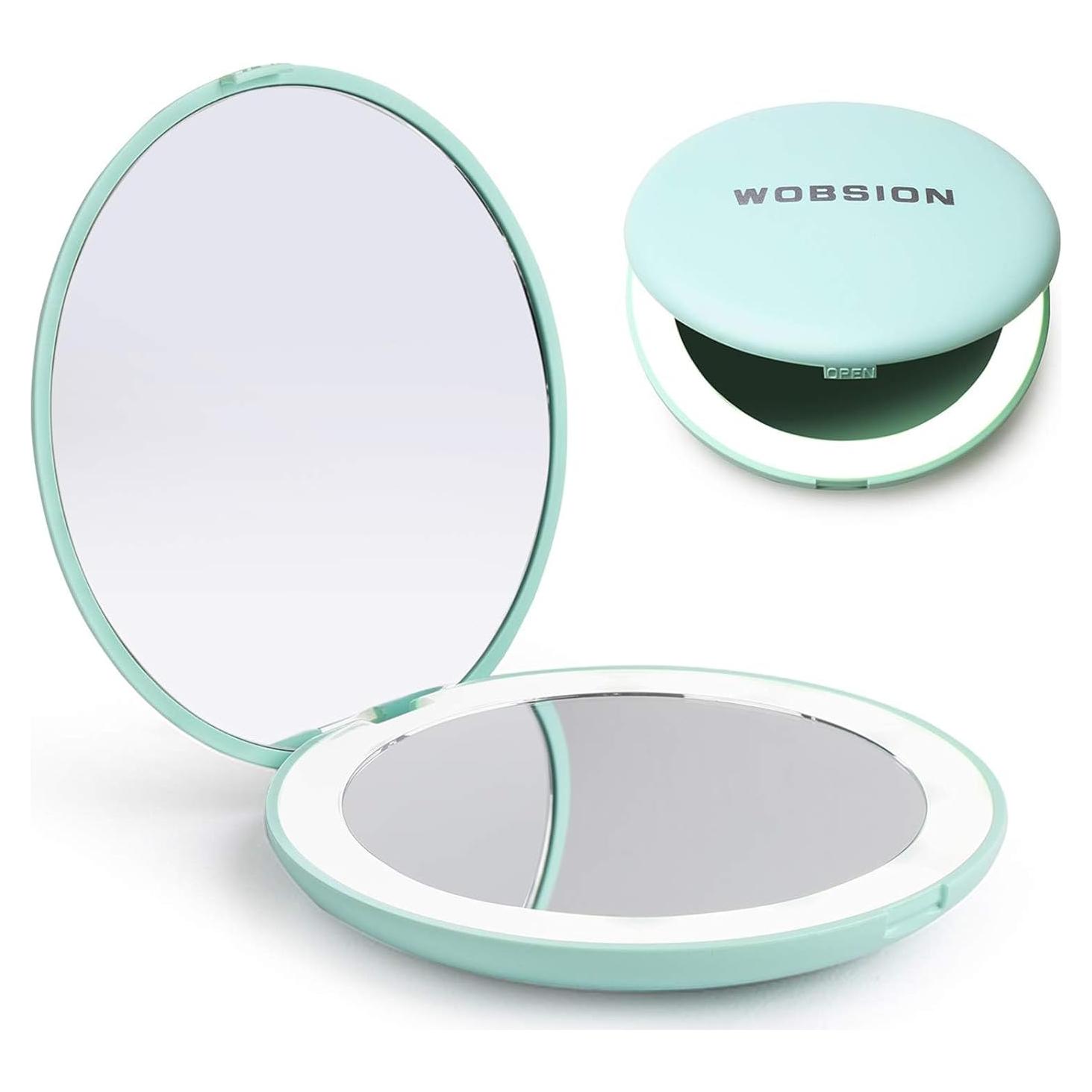 Espejo de Maquillaje Wobsion LED 1x/10x Compacto 8.89 cm