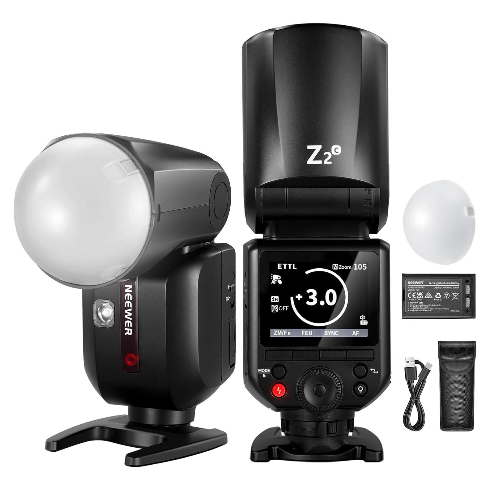 Flash NEEWER Z2-C 76Ws TTL para Canon, 600 Flashes, 1.5s Recarga