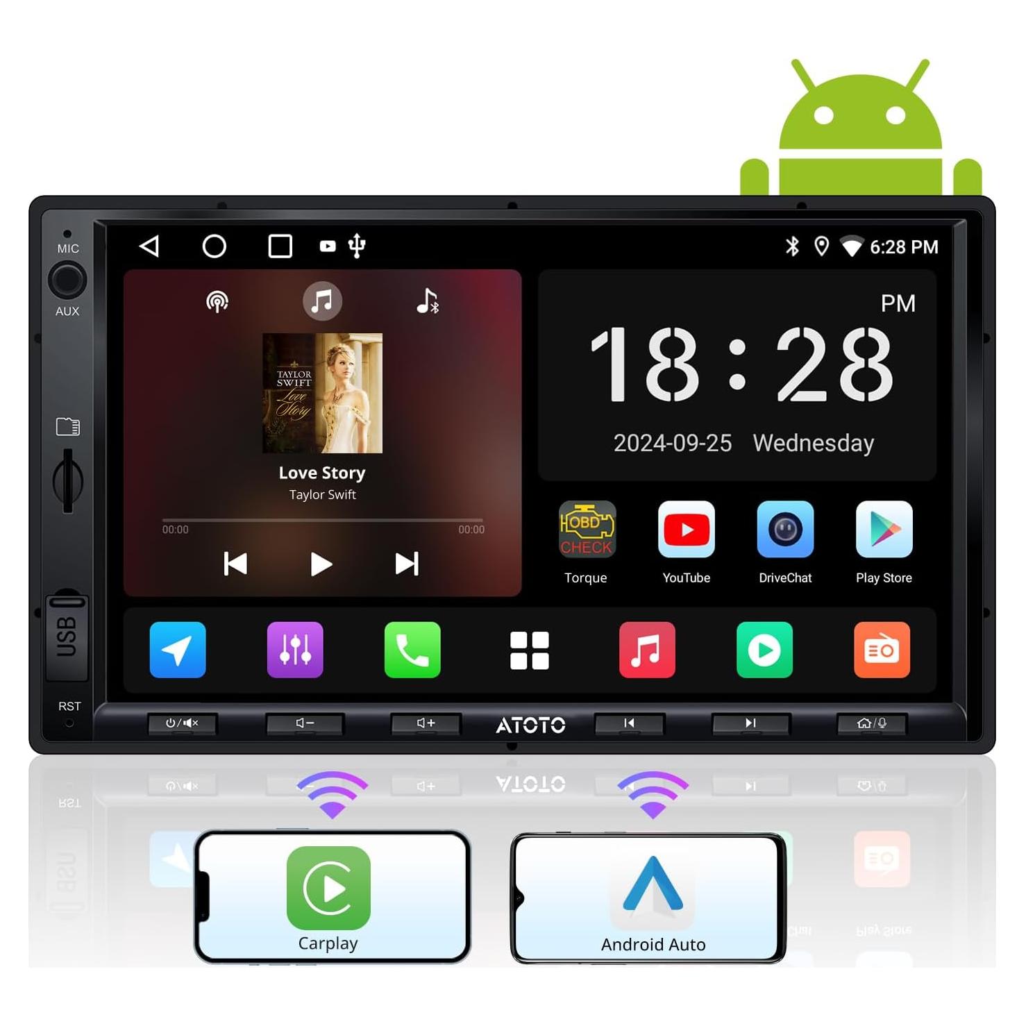 Estéreo de Coche ATOTO A5L 7" Android Auto y CarPlay Inalámbrico