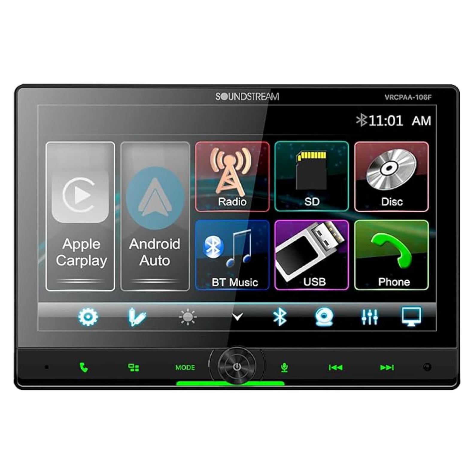 Estéreo de Coche Doble DIN Soundstream VRCPAA-106F 10.6" Bluetooth