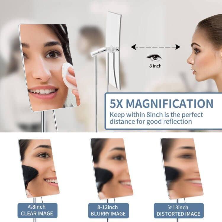 Espejo de Maquillaje DOWRY 5X Ajustable Acero Inoxidable