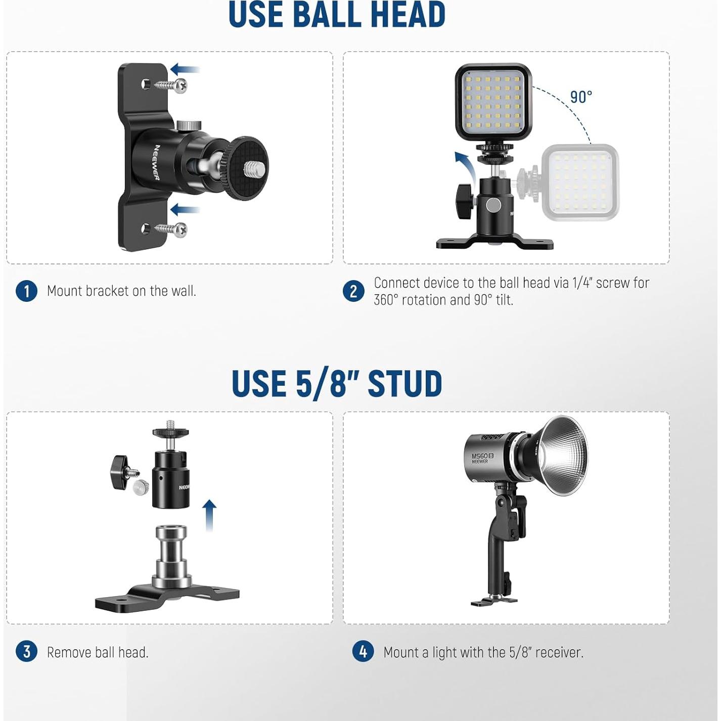 Soporte de Montaje en Pared y Techo NEEWER Tipo T 2kg