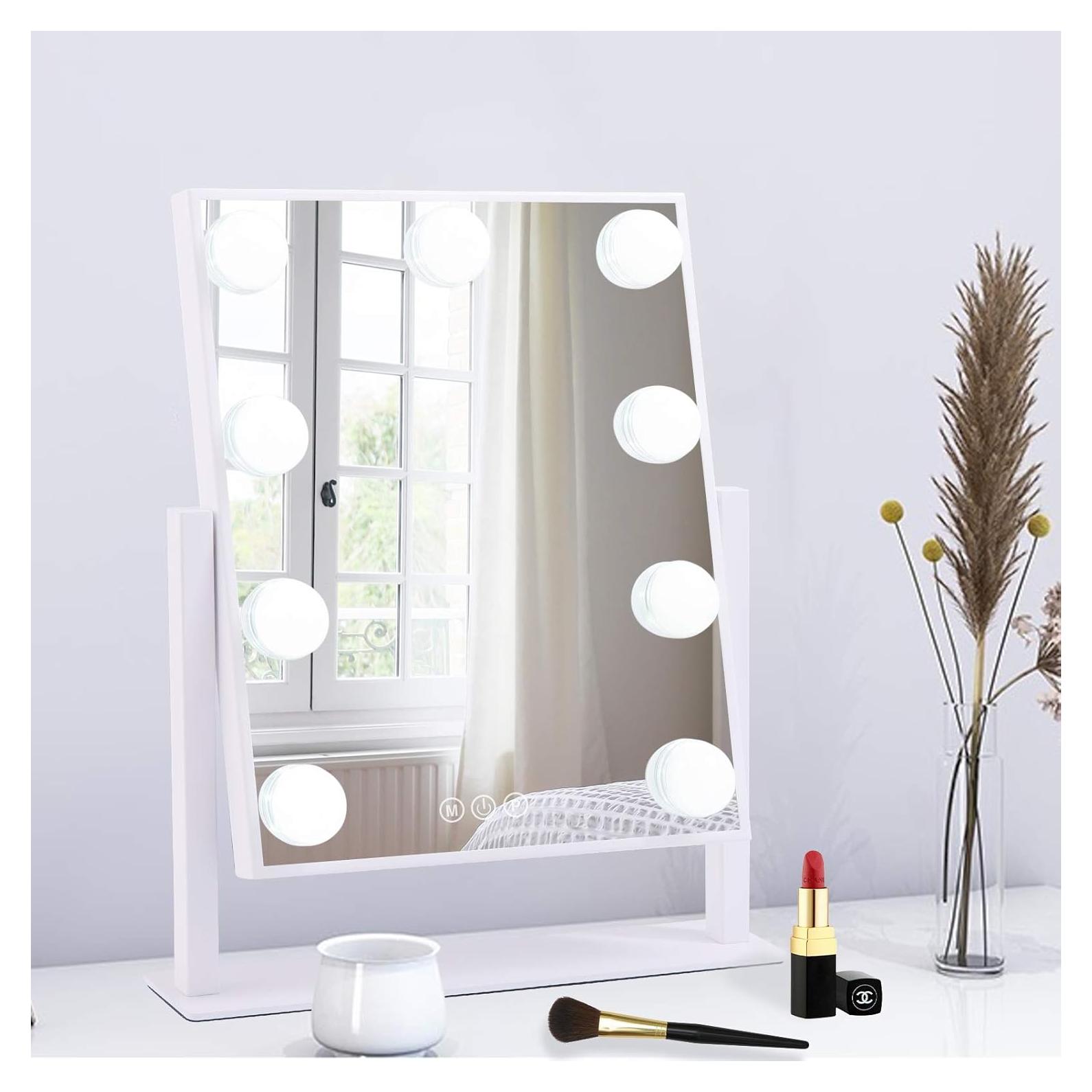 Espejo de Maquillaje Iluminado BWLLNI 30.48x35.56 cm LED 3 Colores