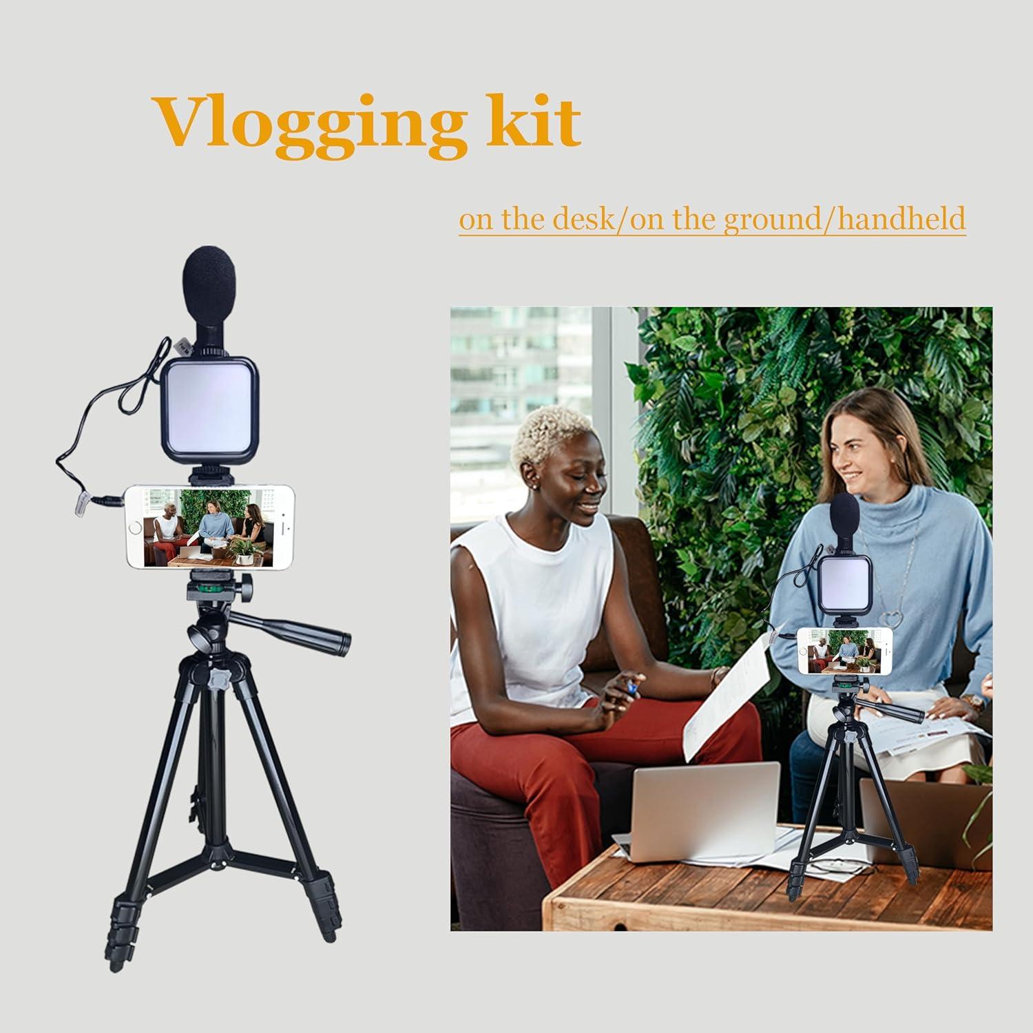 Kit de Vlogging para Smartphone DOCLEEN con Micrófono y Luz