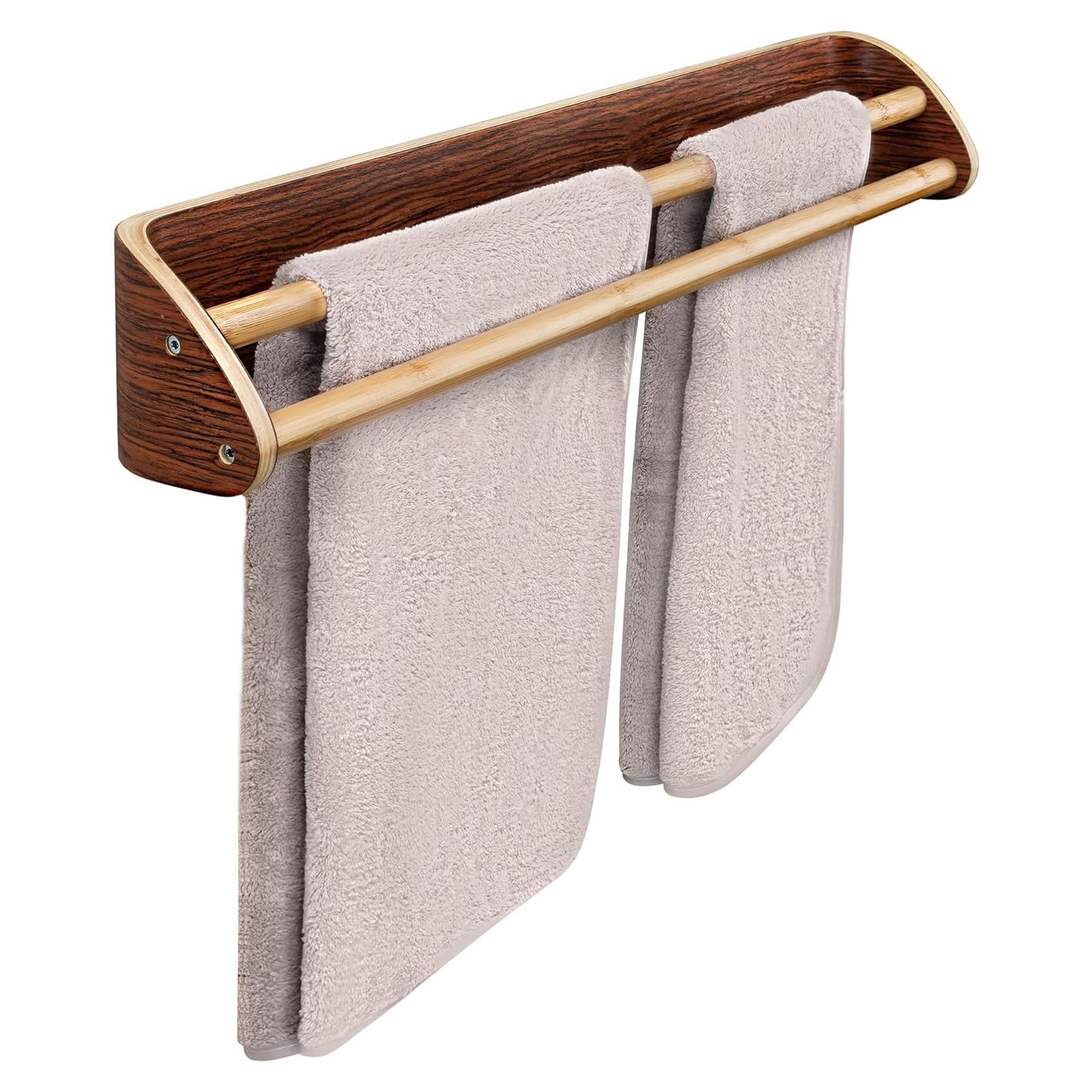 Soporte Doble para Toallas Arget de Madera y Bambú