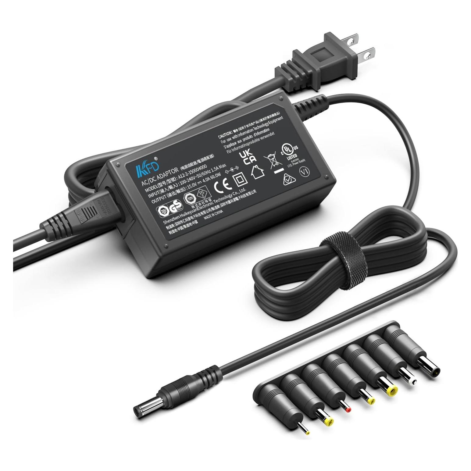 Fuente de Poder KFD 15V 4A Universal con 7 Puntas Seleccionables