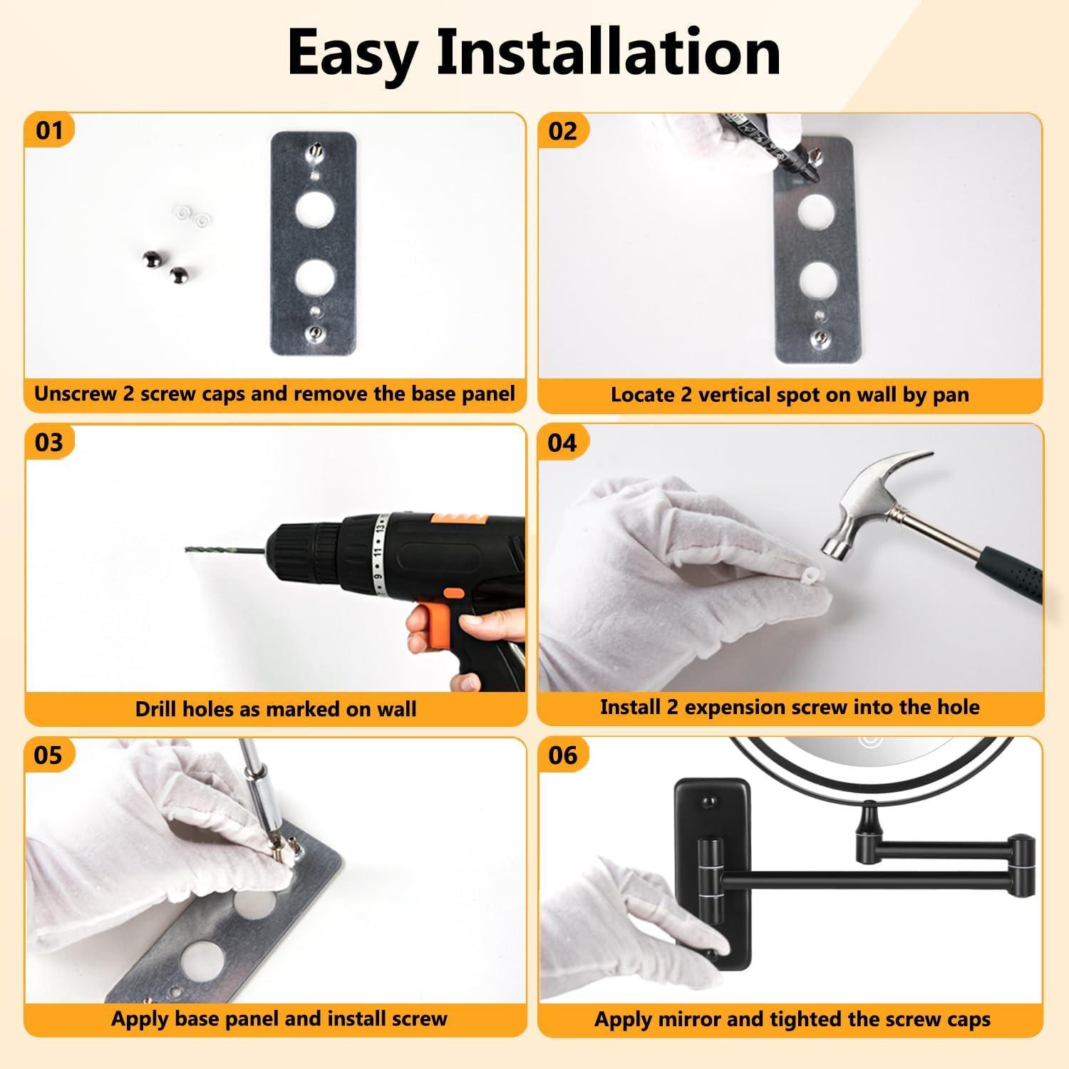 Espejo de Maquillaje Iluminado DECLUTTR 20 cm 10X Aumento