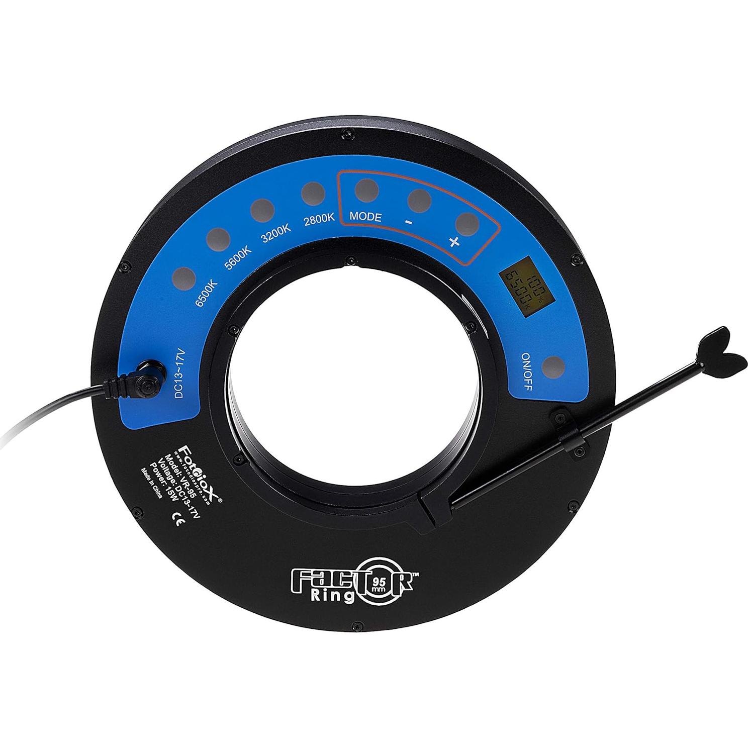 Luz de Anillo Fotodiox VR-95 95mm Bicolor D-Tap 2800-6500K