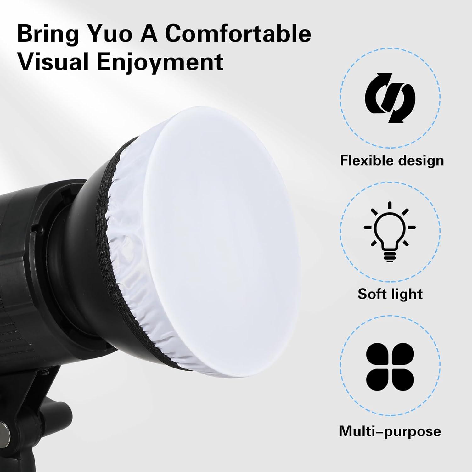 Difusor de luz suave Tucnoeu 18cm para reflectores 6Pcs