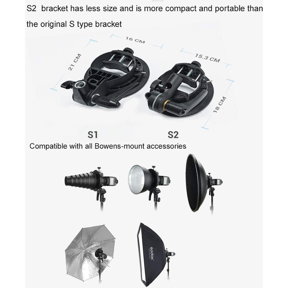 Soporte Godox S2 para Speedlite Bowens - Compatible con V1 AD200Pro